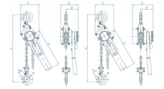 SB-C型手扳葫蘆結(jié)構(gòu)圖