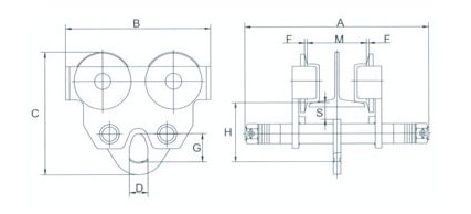 浙江手牌 GCT-MK型手推/手鏈單軌小車結(jié)構(gòu)圖