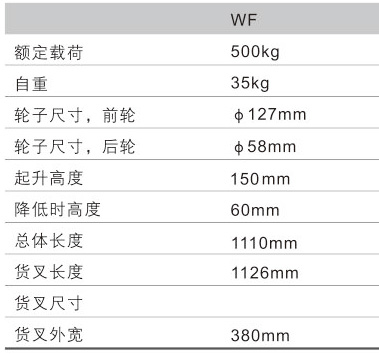 浙江西林WF平板搬運(yùn)車(chē)技術(shù)參數(shù)