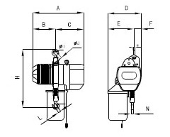臺灣川崎 環(huán)鏈電動葫蘆5T結(jié)構(gòu)圖
