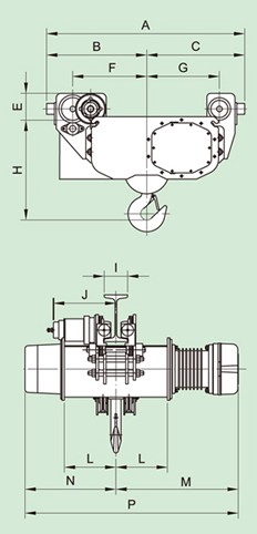 臺灣黑熊 電動?冶金葫蘆??-TU(AC/DC剎車)結(jié)構(gòu)圖