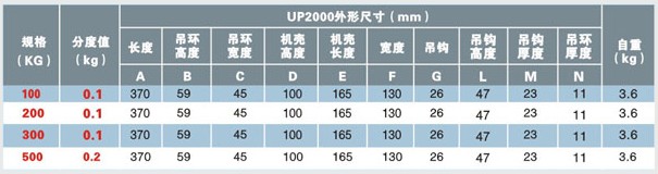上海友聲 OCS-U2直視型電子吊秤技術(shù)參數(shù)