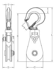臺(tái)灣振鋒YOKE 8-552型鉤式滑車結(jié)構(gòu)圖
