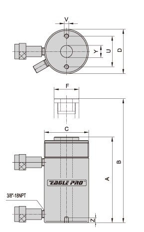 美國EAGLE EDH中空雙作用液壓缸結構圖