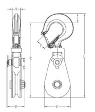 臺灣振鋒YOKE 8-542型開口式滑車結(jié)構圖