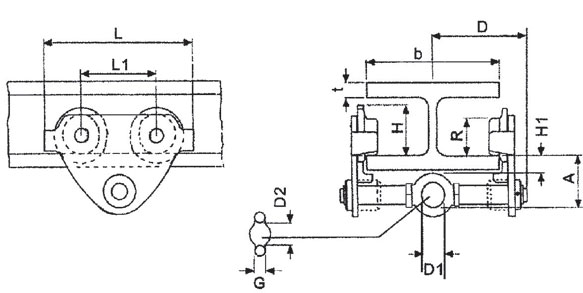 臺灣川崎 PTB工字行車結(jié)構(gòu)圖